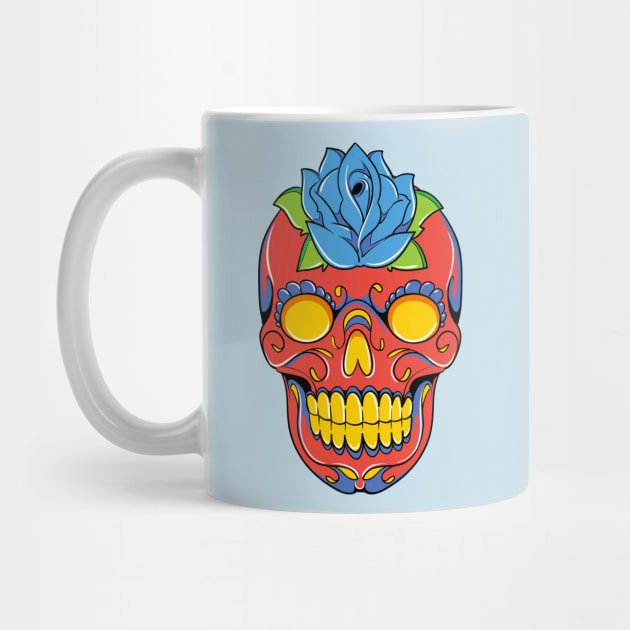 Bright Dia De Los Muertos Sugar Skull by a_man_oxford